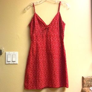 Honey Punch mini dress, red with star pattern